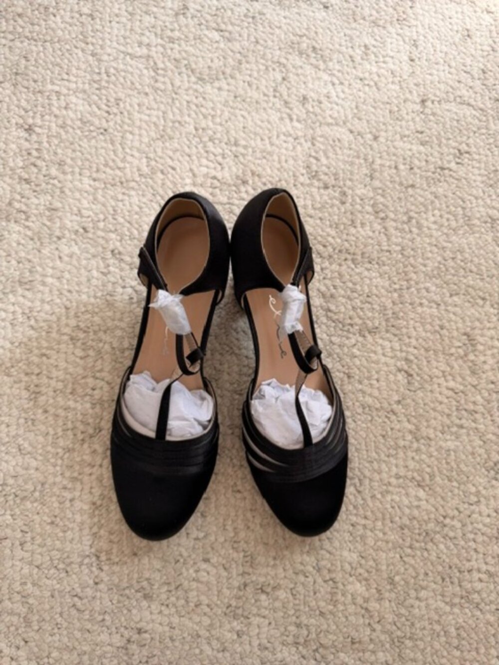 new black satin strappy block heels ankle strap sandals size 8